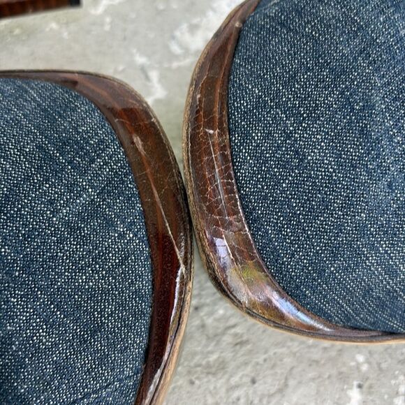 Stuart Weitzman, antique denim lace up platforms - Picture 3 of 10